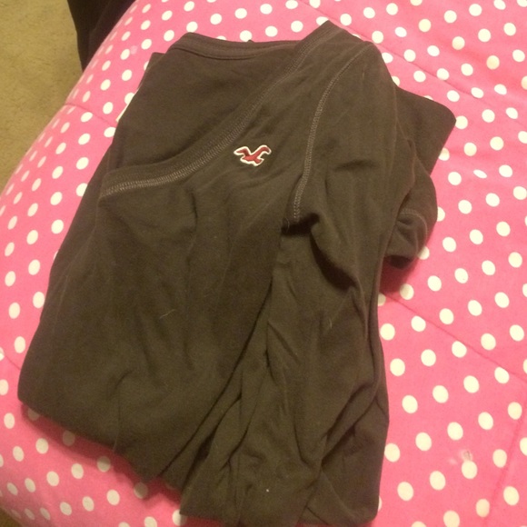 Xs long sleeve brown v neck Hollister shirt