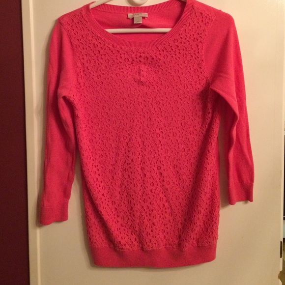 LOFT Sweaters - Pink lace sweater