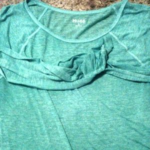 Teal green long sleeve shirt
