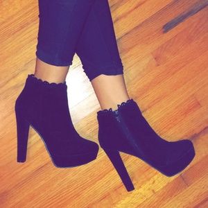 Black high heel booties