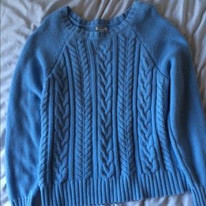 Light Blue Cable Knit Sweater