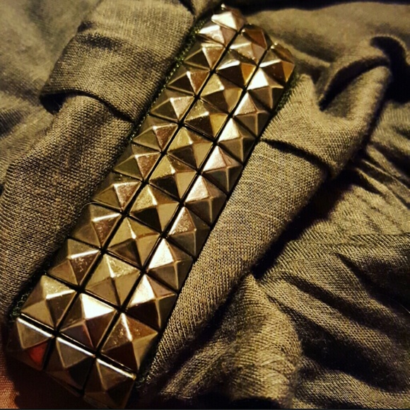 Studded Olive Blouse - Picture 4 of 4