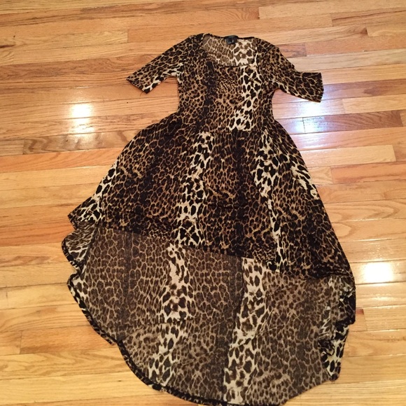 Leopard high low forever 21 dress