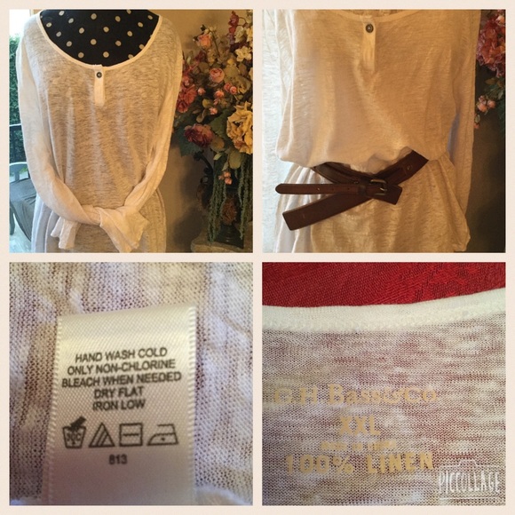 ❗️SOLD❗️🎀G.H.Bass & Co. Linen Top - Picture 3 of 3