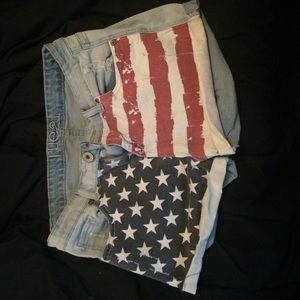 Rue 21 American Flag high waisted shorts