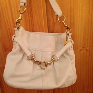 White leather Coach purse
