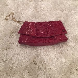 Henri Bendel wristlet in red snakeskin