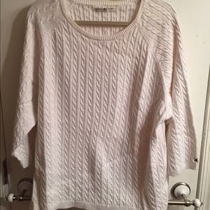 cable knit 3/4 length sleeve sweater