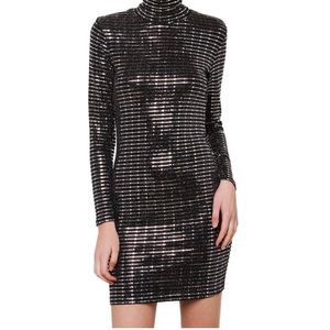 Metallic long sleeve dress