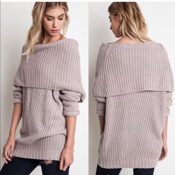 🆕SYDNEY knit off shoulder sweater top - MUAVE - Picture 4 of 4