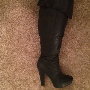 Black Leather Jessica Simpson "tulip" Boots