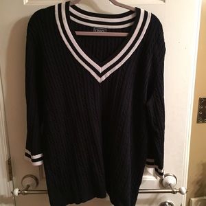 Chaps navy cable knit sweater