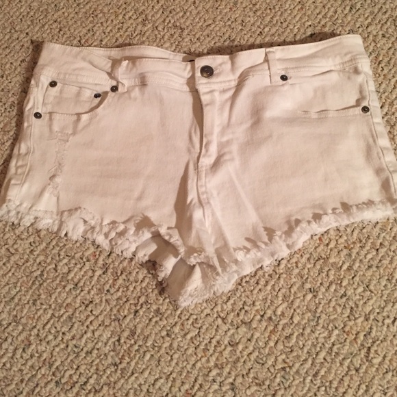 White jean shorts