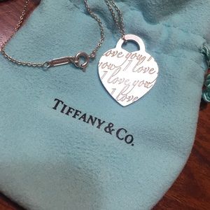 Tiffany &Co. Heart "I love You" Necklace& earrings