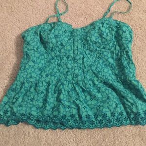 spaghetti strap blouse. floral print.