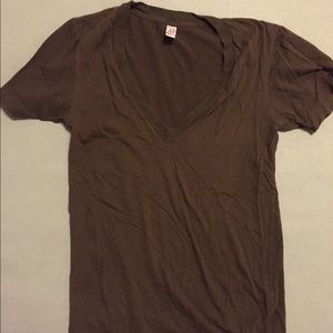 American Apparel deep v brown shirt size XS
