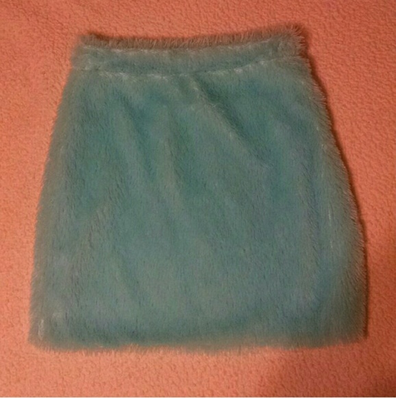 Omighty Furbae Blue Furry Fuzzy Skirt