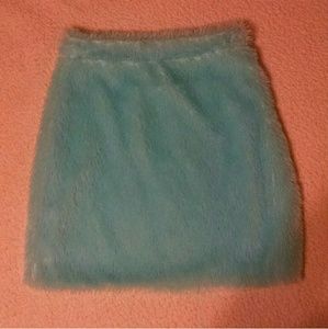Omighty Furbae Blue Furry Fuzzy Skirt