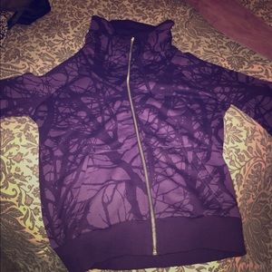Purple patterned H&M zipper sweatshirt
