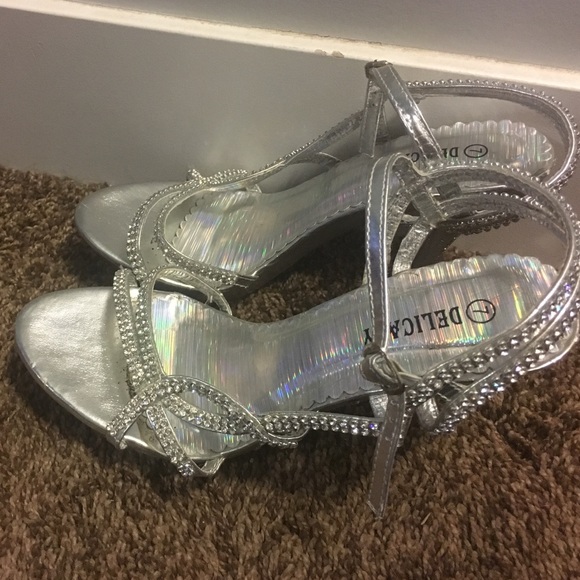 Stunning silver diamond heels