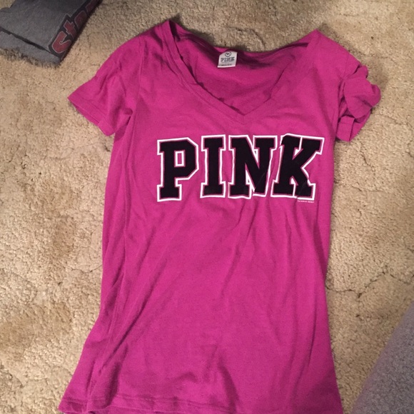 pink vneck tshirt