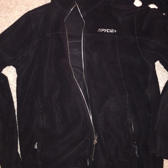 fleece black spyder men's jacket