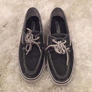 Wash out black sperrys slightly worn