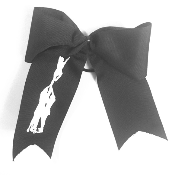 Black stunt cheerleading bow