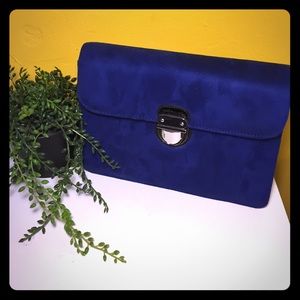 Nwt cobalt suede clutch