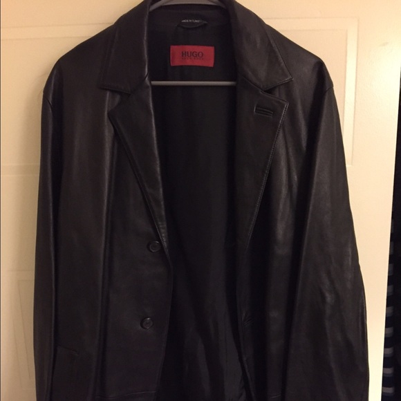 Leather Lamb Skin coat! Long Nice gift for dad!