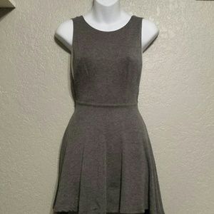 Gray deep back cut dress