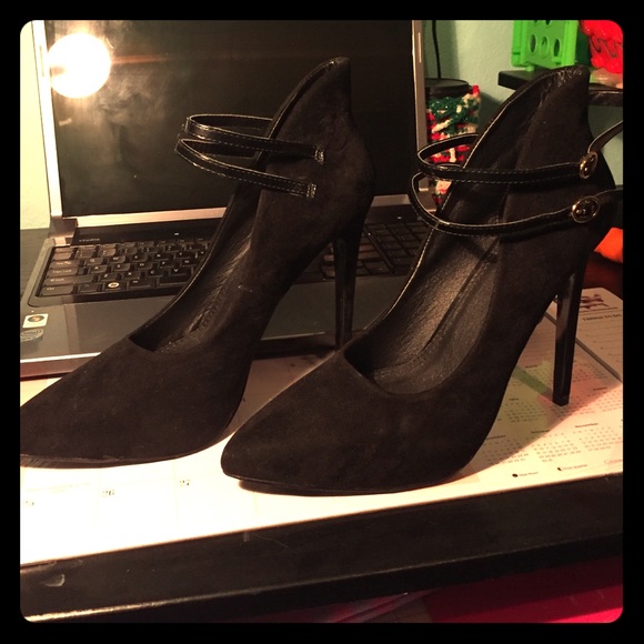 black heels.
