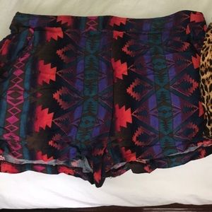 Urban Outfitters high waisted Aztec printed shorts