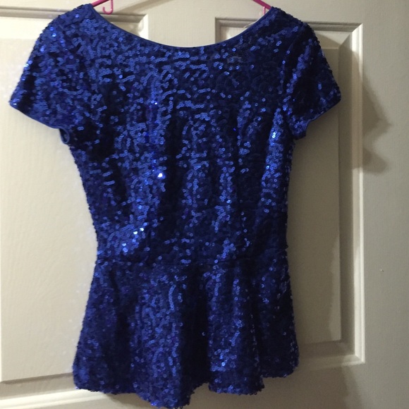 Sequin blue peplum top