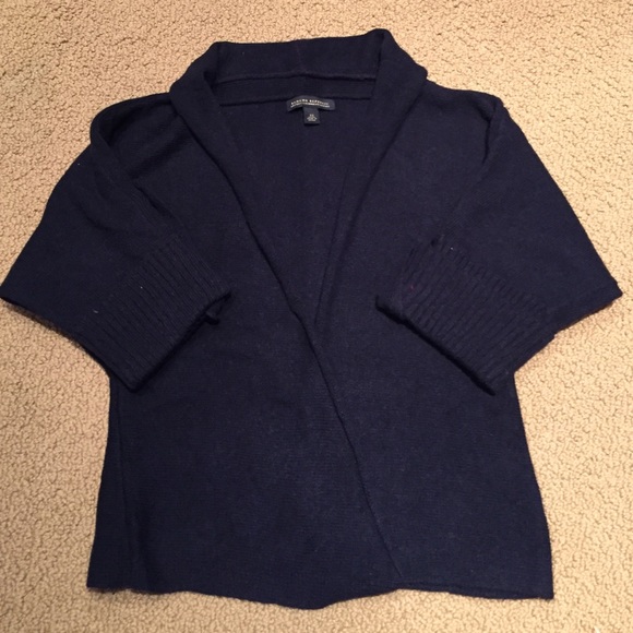 BR Cashmere Blend Elbow Sleeve Open Cardigan - Picture 1 of 5