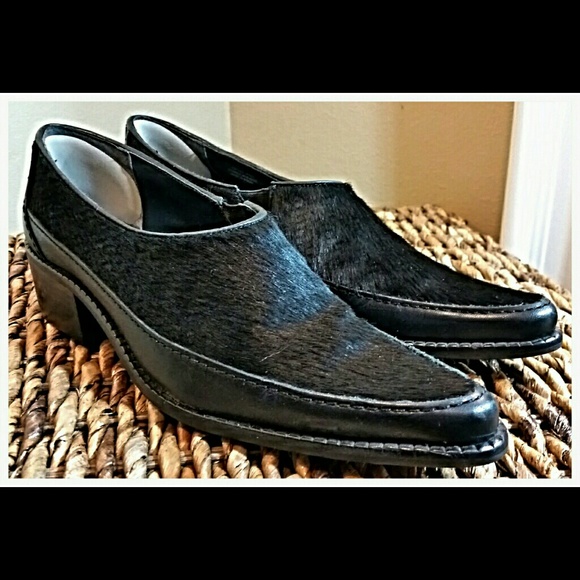 MATISSE Beautiful Calf Hair Black Pointy Shoes - Picture 1 of 3