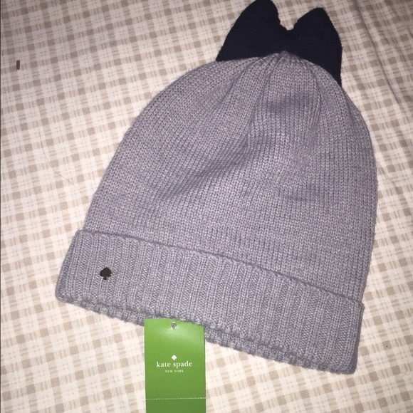 Kate spade color block bow beanie