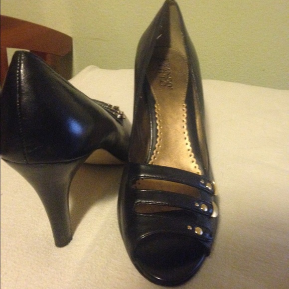 Black Franco sarto leather heels 8.5