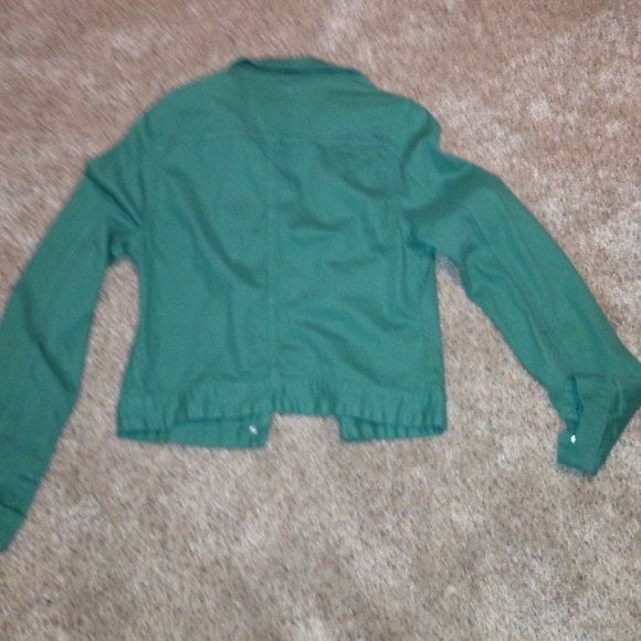 Olive Green Denim Jacket - Picture 2 of 3