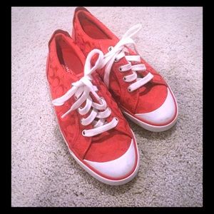 Red Coach sneakers