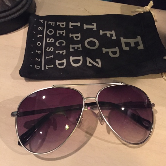 Fossil Black Aviator Glasses