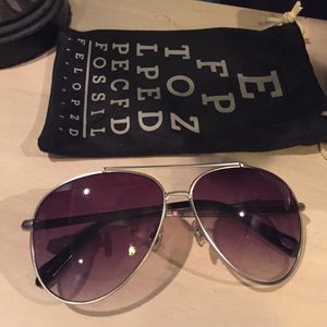 Fossil Black Aviator Glasses