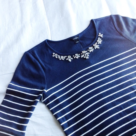 Ann Taylor // Striped Embellished Top - Picture 4 of 4