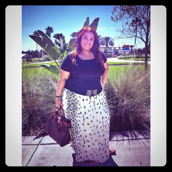 Chiffon Bird Print Skirt