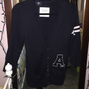 Abercrombie and Fitch navy blue cardigan