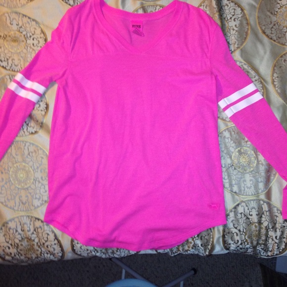 PINK Long Sleeve White Band Tee