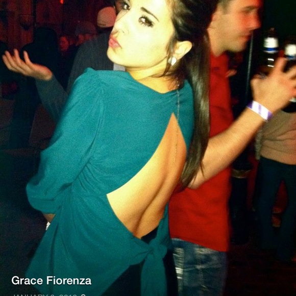 Blue Open Back Blouse