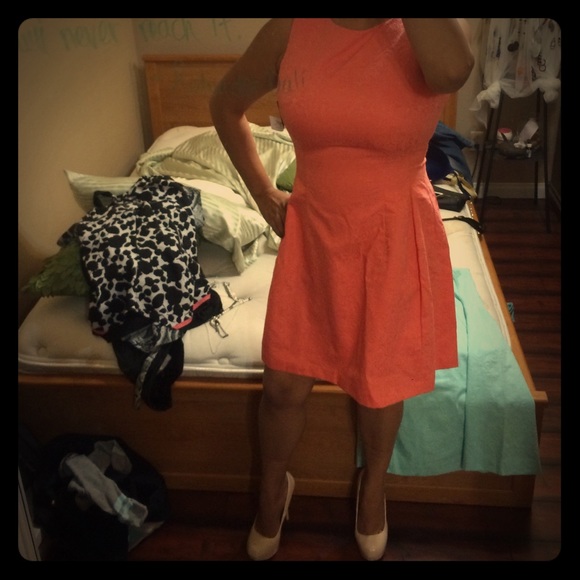 Coral/salmon pink dress