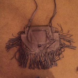 Leather fringe purse