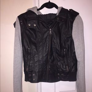 Last Kiss leather vest zip up sweatshirt